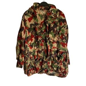 Swiss Army M70 Alpenflage Camouflage Hooded Heavy Combat Field Parka Jacket SZ L